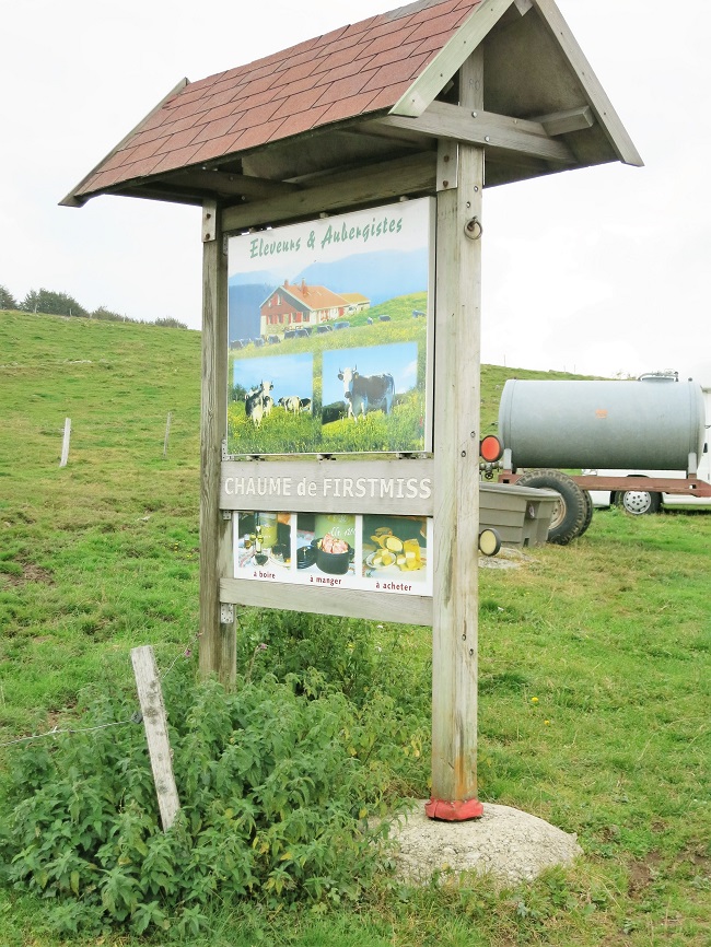 The sign for the Auberge de Firstmiss