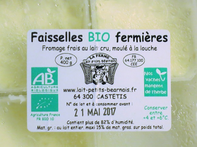 Organic faisselles from le Ferme Lait P'tit Bearnais.
